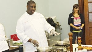 William Fulbright teaches participants at the SCHC how to cook gourmet meals in minutes.
