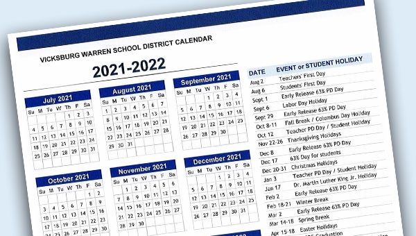 Warren County 2022-2023 Calendar - March Calendar 2022